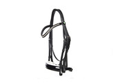 Double bride  New Pro Dressage  cuir vernis - CS noir-blanc