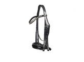 Double bride  New Pro Dressage  cuir vernis - CS noir-blanc
