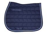 Saddle pad navy / white and toyal blue cord pipings