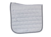 Saddle pad white / white and black cord pipings