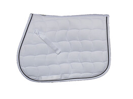 Tapis selle blanc / galons blanc et noir