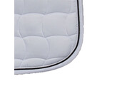 Saddle pad white / white and black cord pipings