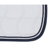 Tapis selle blanc/galons marine et blanc et bord marine - Pony