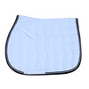 Tapis selle blanc/galons marine et blanc et bord marine - Pony