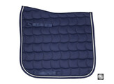 Saddle pad navy/navy and white cord pipings - All purpose