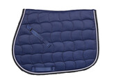 Saddle pad navy/navy and white cord pipings - All purpose