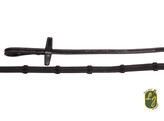 Rubber grip reins NEW PRO - ss buckles - 16mm - Full black